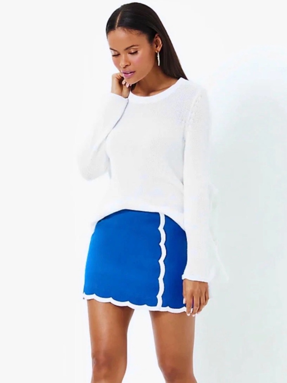 Lilly Pulitzer Michelina Mini Skort Blue Scalloped Mini Skirt - Women